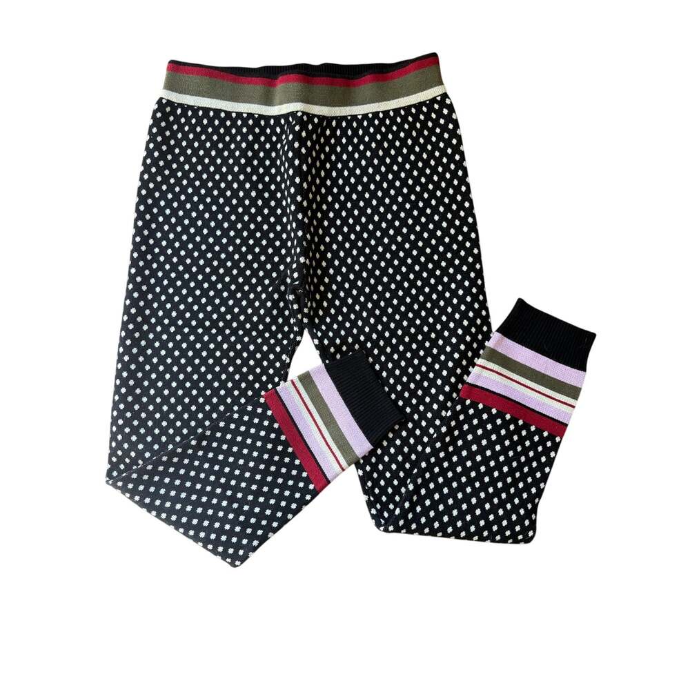 Free People Peppermint Dots Knit Leggings Pants Size M NWT